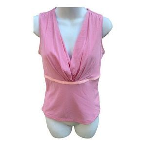 Sigrid Olsen Tank Top Pink Sleeveless V Neck PS